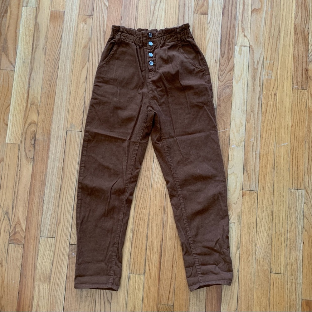 Zara Paperbag Corduroy Pants